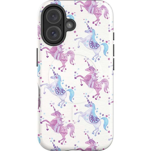 Purple Unicorns by Cat Coq iPhone 16 Magsafe Impact Case
